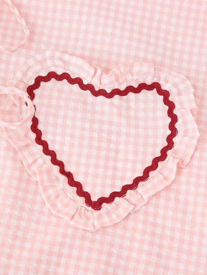 Viral TikTok Plaid Heart Blouse